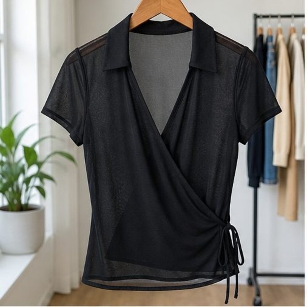 Black Smocked Top